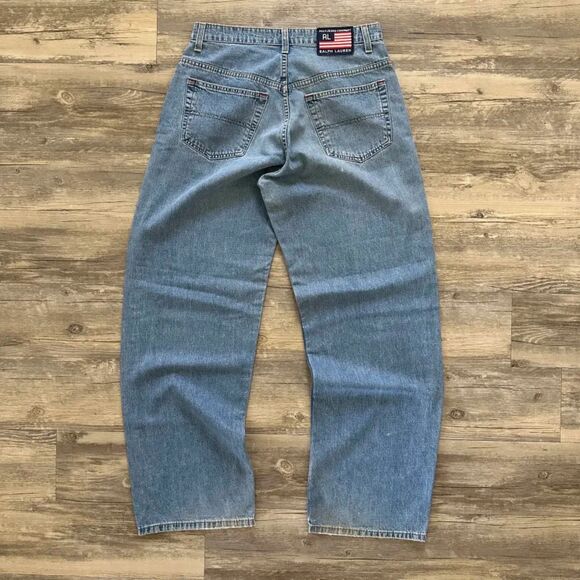 Vintage Polo Jeans Co. Ralph Lauren Baggy Wide Leg Denim Jeans 31x31